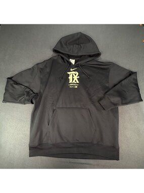 Texas Rangers Hoodie Mens Large Nike City Connect Black MLB Baseball Therma Fit